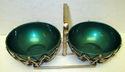 Atomic Snack Set Serving Bowls w/Mid Century Metal