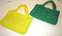 Vintage 1960s Plastic Beaded Purse LOT od 2 Retro 