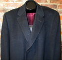 Mens Sz 46 Black Cashmere Dress Coat Vintage Dhali