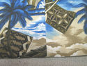 Mens Sz M Blue Hawaiian Shirt w/Surf Boards by Roy