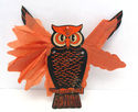 Vintage Halloween Owl Die Cut Honeycomb Paper Wing