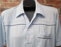 Vintage 1970s 1980s Mens SZ L Blue Pullover Shirt 