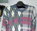 Vintage Mens Sz XL Sweater in Argyle Paid Pattern 