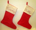 Vintage Red Felt Christmas Stocking Lot of 5 inclu