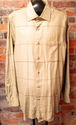 Alex Cannon Mens Shirt XL Khaki Brown Herringbone 