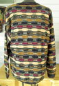 Vintage Mens Sweater L Multi-Colored Textured Stri