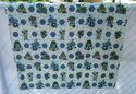 Vintage Novelty Fabric 35" x 37" Blue Green Gold F