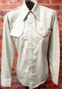 Vintage Mens Western Shirt Sz S w/Green Pearl Snap