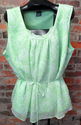 Womens Sz 4X Sleeveless Green Floral & Ruffles Lin