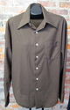 Vintage Mens Knit Shirt XL 17-171/2 Brown Pointed 