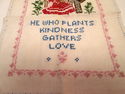 Vintage Completed Cross Stitch Sampler on Linen "P