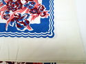 Vintage Mid Century Modern Blue Floral Tablecloth 