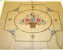 Antique Stamped Cross Stitch Linen Completed Pillo