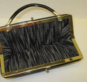 Vintage Black Patent Clutch Purse Handbag w/Hiding