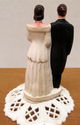 Vintage Chalkware Wedding Cake Topper Bride Groom 