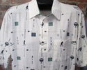 Vintage Mens Sz L Golf Shirt w/Novelty Print by Pa