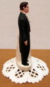 Vintage Chalkware Wedding Cake Topper Bride Groom 