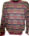 Mens Sweater Sz  L Oscar De La Renta Geometric Pla