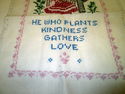 Vintage Completed Cross Stitch Sampler on Linen "P