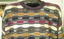 Vintage Mens Sweater L Multi-Colored Textured Stri