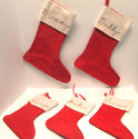 Vintage Red Felt Christmas Stocking Lot of 5 inclu