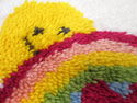 Latch Hook Pillow Top "Sunshine Rainbow" Wall Hang