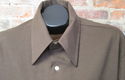 Vintage Mens Knit Shirt XL 17-171/2 Brown Pointed 