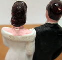 Vintage Chalkware Wedding Cake Topper Bride Groom 