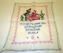 Vintage Completed Cross Stitch Sampler on Linen "P