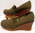 Womens Platform Heel Slip On 3.5" Wedge Shoes Size