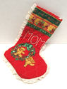 Moms Vintage Quilted Christmas Stocking w/Eyelet L