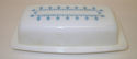 Vintage Pyrex Milk Glass Winter Garland Blue Snowf