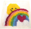 Latch Hook Pillow Top "Sunshine Rainbow" Wall Hang