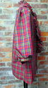 Vintage Plaid Shirt Ruffle High Neck 3/4 Sleeve We