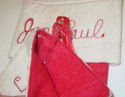 Vintage Red Felt Christmas Stocking Lot of 5 inclu