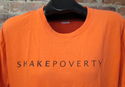 Mens "Shake Poverty" Sz L Orange T-Shirt 