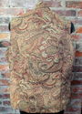 Womens XL Paisley Tapestry Fabric Vest Zip Front J