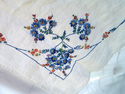 Vintage Embroidered Linen Tablecloth Beautiful Han