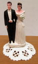 Vintage Chalkware Wedding Cake Topper Bride Groom 