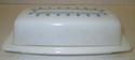 Vintage Pyrex Milk Glass Winter Garland Blue Snowf