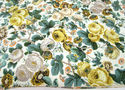 3 Vintage Floral Fabric 36" W Yellow Green Gold Cr