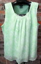 Womens Sz 4X Sleeveless Green Floral & Ruffles Lin