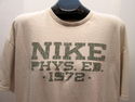 NIKE Beige  Sz XL Phys Ed T-Shirt in a Retro Faded