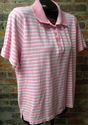 Womens Sz 1X Cotton Knit Pink Striped Short Sleeve