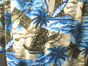 Mens Sz M Blue Hawaiian Shirt w/Surf Boards by Roy