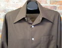 Vintage Mens Knit Shirt XL 17-171/2 Brown Pointed 