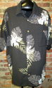 Men's Hawaiian Shirt 2XL Rayon Black Coconut Butto