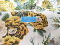 3 Vintage Floral Fabric 36" W Yellow Green Gold Cr