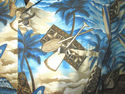 Mens Sz M Blue Hawaiian Shirt w/Surf Boards by Roy