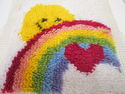 Latch Hook Pillow Top "Sunshine Rainbow" Wall Hang